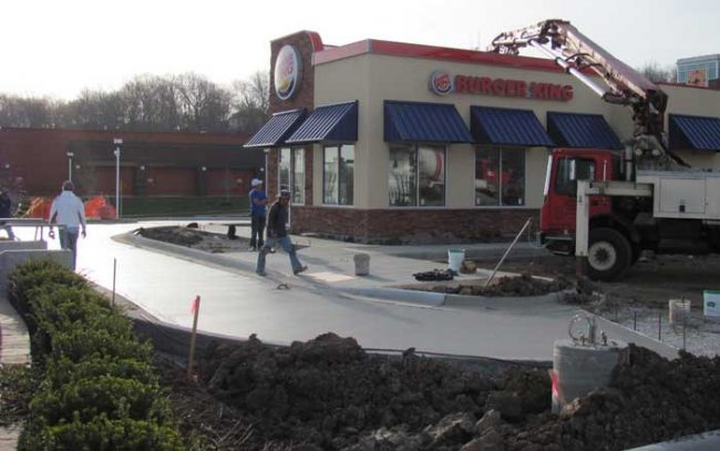 Commercial driveway and curb installation