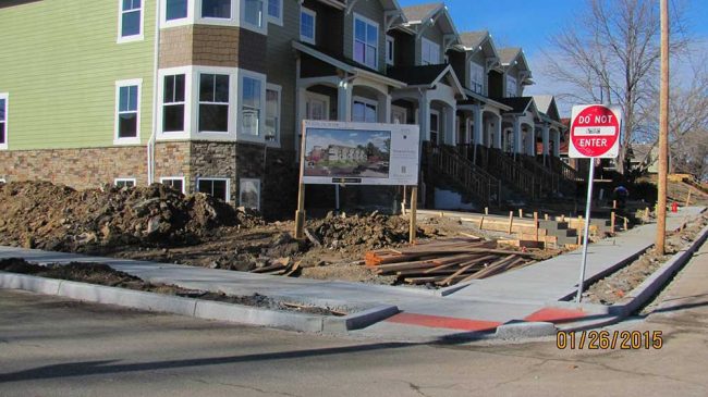 Concrete sidewalks and concrete curbs